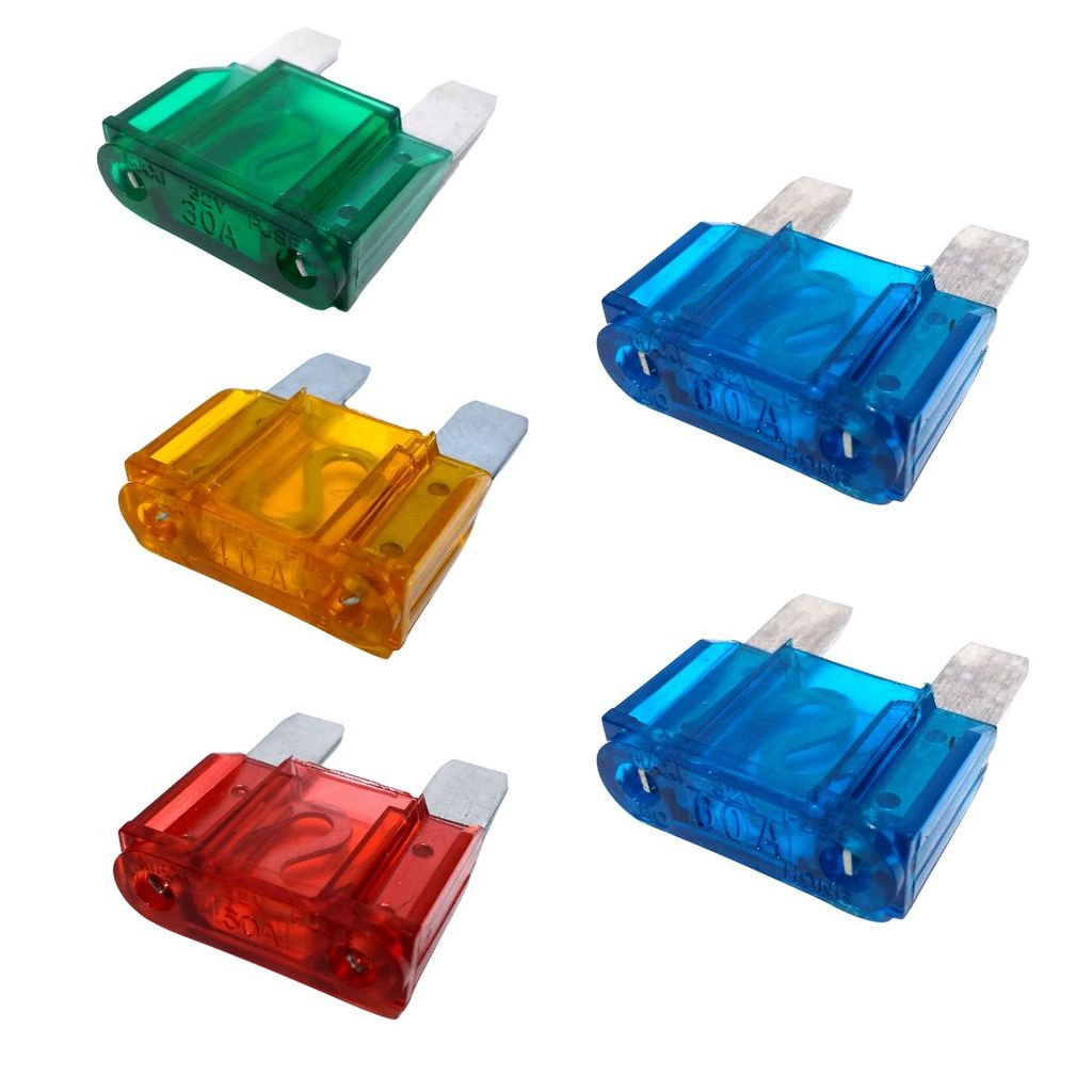 KIT FUSÍVEL LÂMINA MAXI 30A 40A 50A E 2X 60A PARA SOM AUTOMOTIVO PROTEÇÃO ELÉTRICA