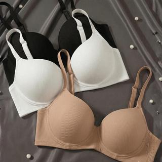 Kit 3 Sutiã Com Bojo Canelado Algodão Alça Reforçado Cores Lisas