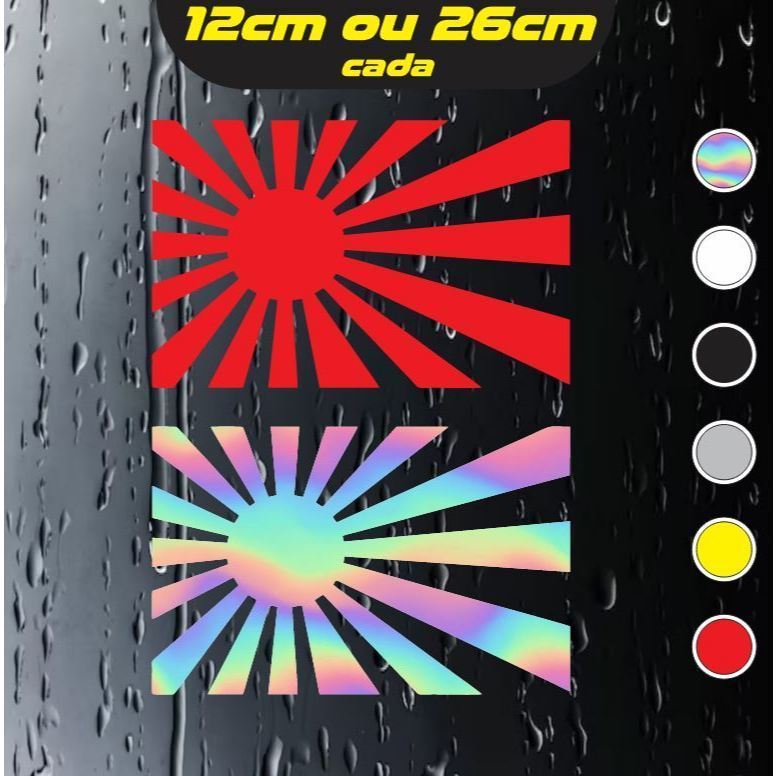 2x Adesivos Bandeira JDM - Rising Sun Car JDM Sticker - com 12cm ou 26cm