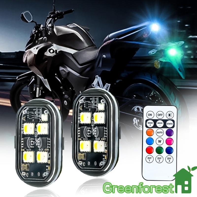 greenfor 1 2 4 6 8pcs LED Luz Estroboscópica Controle Remoto 8 Cores Carregamento USB À Prova D Luzes Advert
