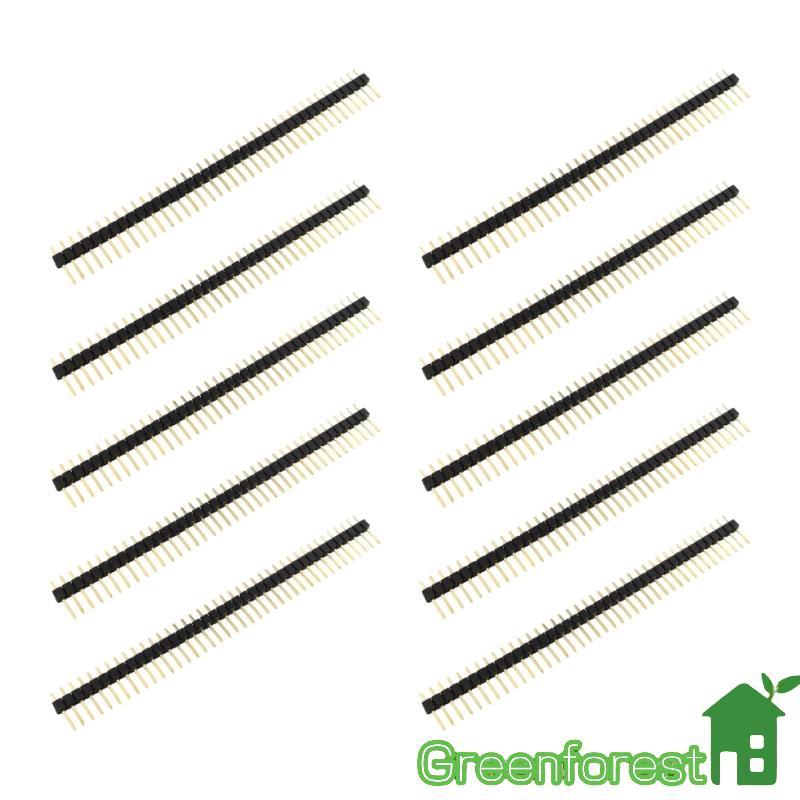 greenfor 10 Peças 2 54mm Tomada Fileira Única Breakaway Placa PCB Pino Cabeçalho Conectores Espaçador Fácil