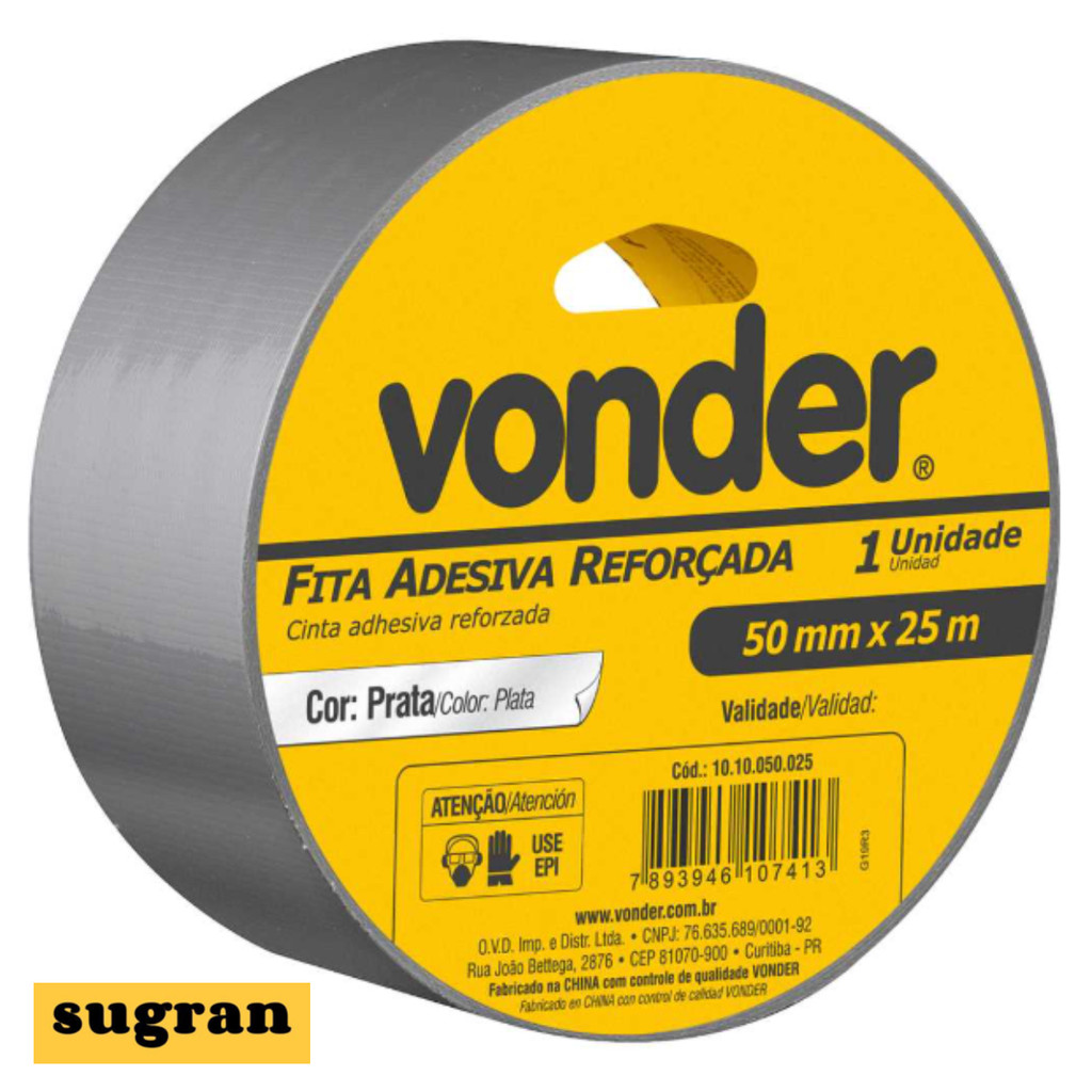 Fita SilverTape Adesiva Reforçada 50mm x 25 Metros Prata - Vonder