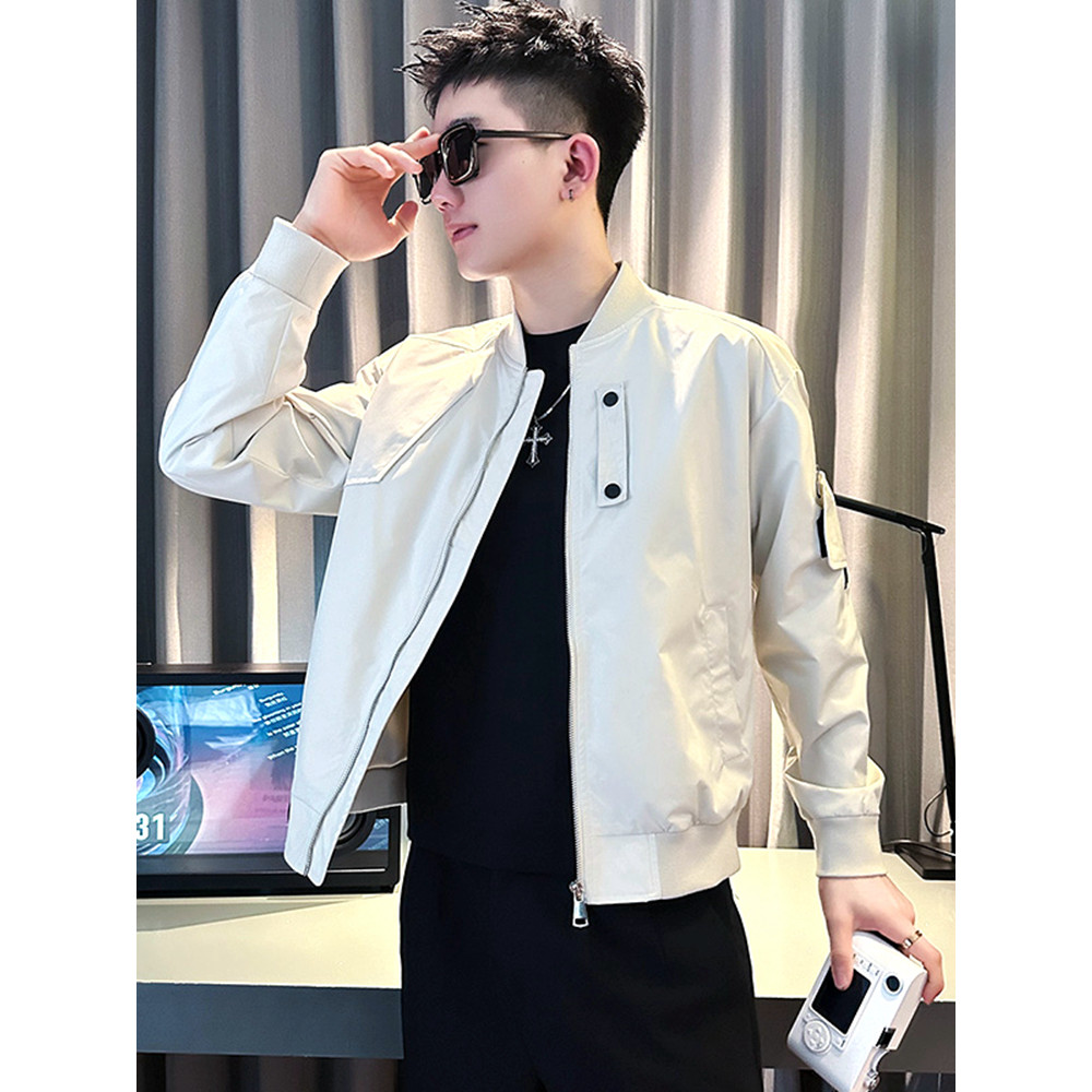 Ruffian bonito macacão jaqueta masculina Street Wear High-End sentimento 2025 novo estilo outono inverno cor sólida unif