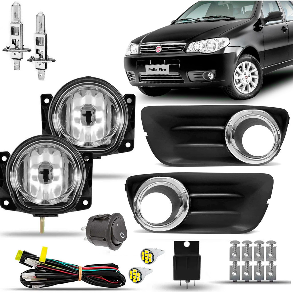 Kit Farol Milha Palio Siena Economy 2010 A 2016 Mold Cromada em Oferta na Shopee