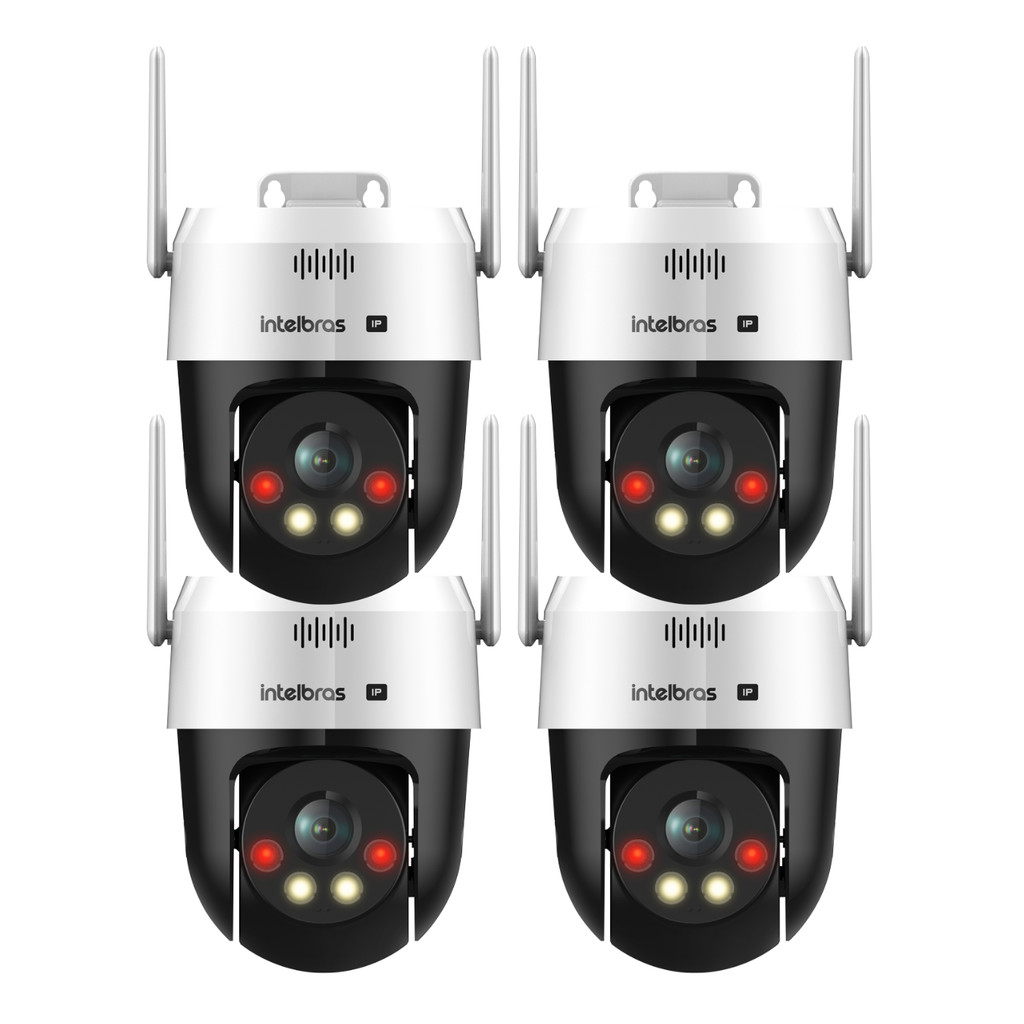 Kit 4 Câmeras IP Wi-Fi Intelbras VIPW 1300 MINI SD Speed Dome