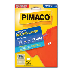Etiqueta inkjet/laser A5Q813 com 12 folhas Pimaco
