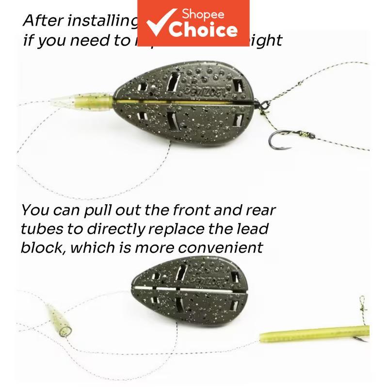 Conjunto de Alimentador de Linha Inline de Alta Resistência – Gaiola de Isca de Liga de Zinco com Molde para Pesca de