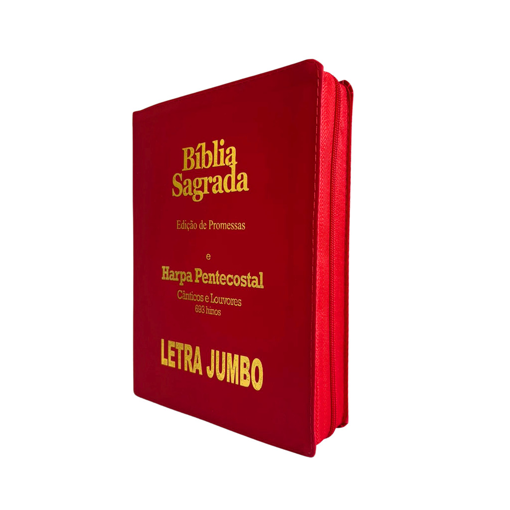 Bíblia Sagrada Letra Jumbo Ziper c Índice Vermelha