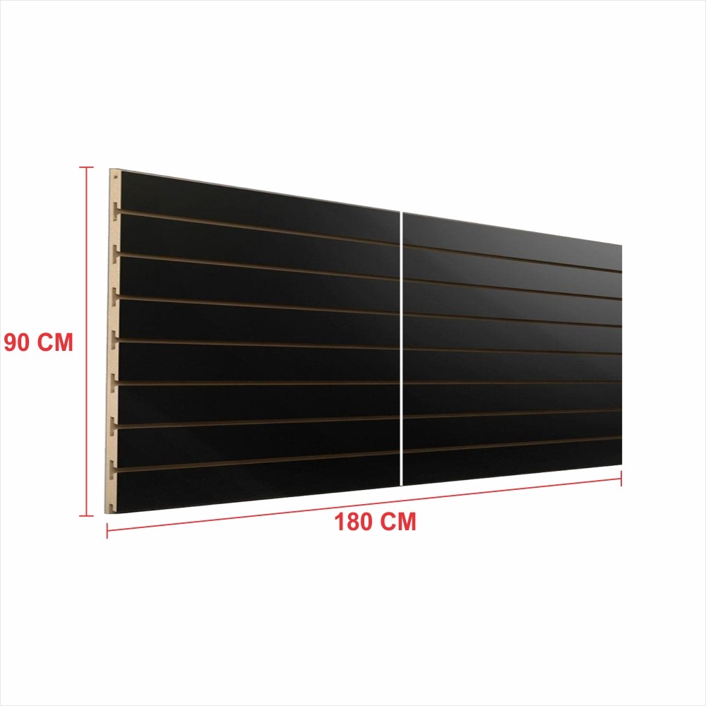 Painel canaletado 90x180 Preto kit placa mdf loja canaletado canelado E-nichos