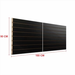 Painel canaletado 90x180 Preto kit placa mdf loja canaletado canelado E-nichos