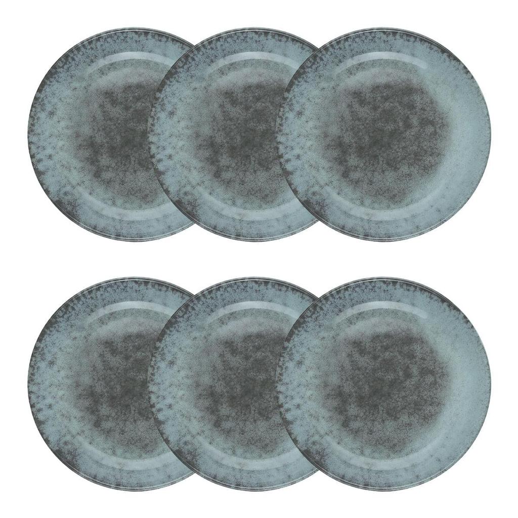 Jogo de 6 Pratos Fundo 20,5 Cm Oxford Flat Belle Bleu