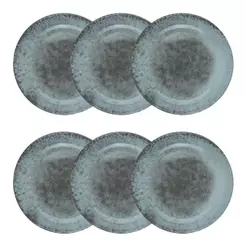 Jogo de 6 Pratos Fundo 20,5 Cm Oxford Flat Belle Bleu