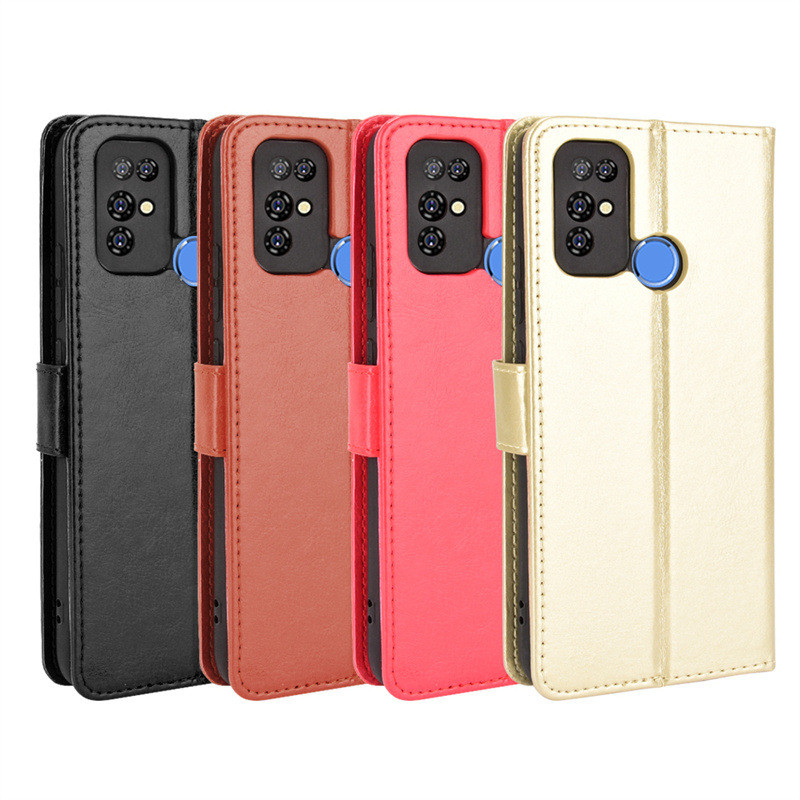 Adequado para doogee doogee X96 Pro caso de telefone cartão cordão Flip caso de couro do telefone Crazy Horse padrão cap