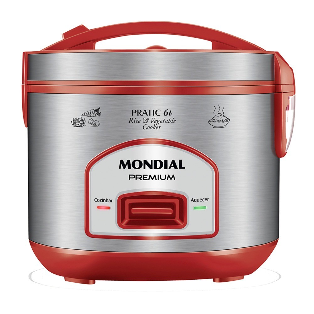 Panela elétrica de arroz 6 xícaras Pratic Rice 6i Red - PE-45-6X - Mondial em Oferta na Shopee