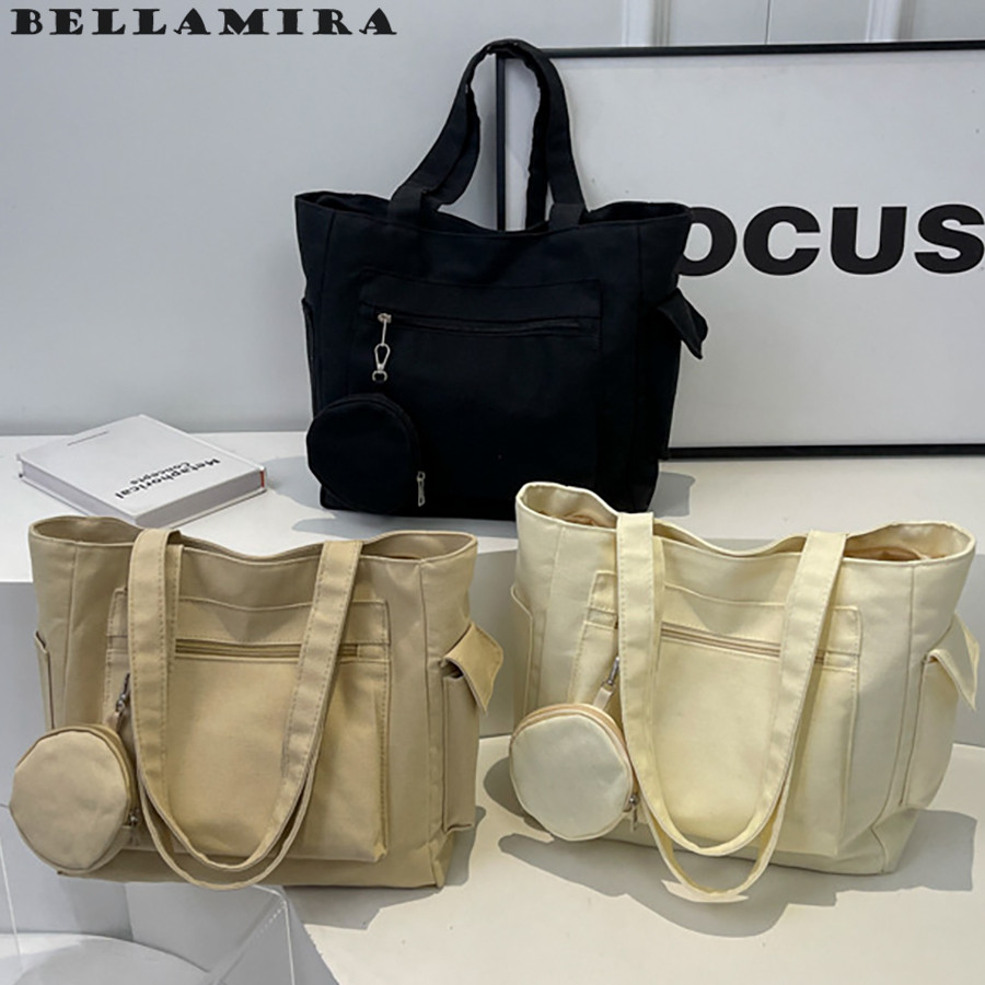 Bolsa Tote Feminina De Lona | Grande Capacidade E Super Prática | Perfeita Para O Dia A Dia E O Trabalho