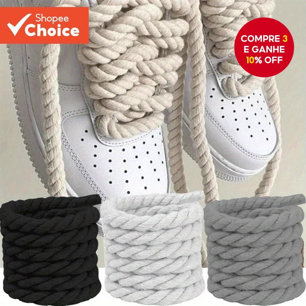 Cadarços De Lona De Algodão Grosso Tecido À Mão , 2 Peças , Corda De Cânhamo De Poliéster Durável , Calçados Esportivos