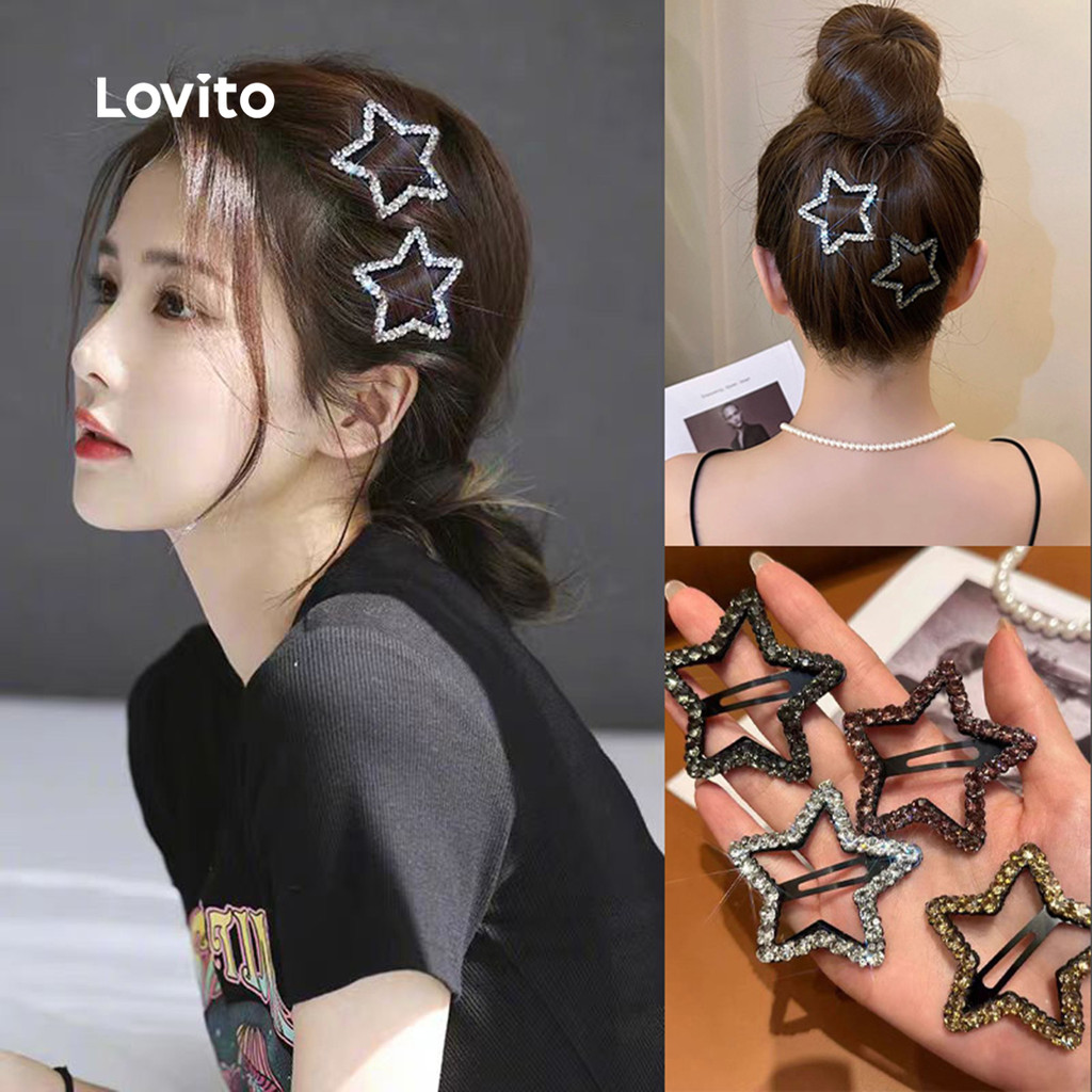 Lovito Clipes de Cabelo com Strass LCS31A47 em Oferta na Shopee