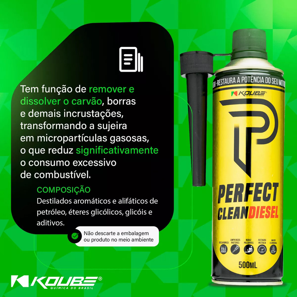 Kit 4 Perfect Clean Diesel Koube 500ml Via Tanque