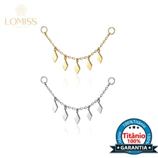 Corrente Para Piercing Orelha Pingente Deltoid Titânio 20mm《LOMISS Piercing》 em Oferta na Shopee