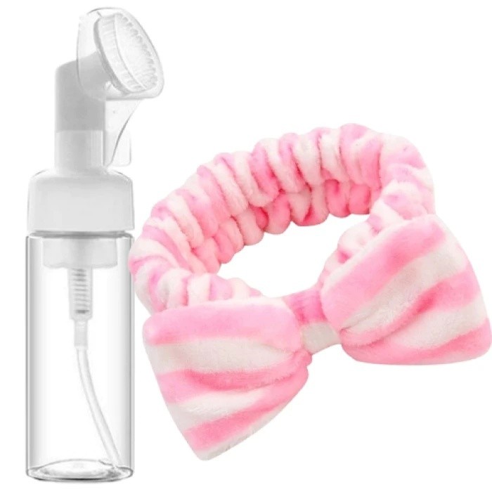 Frasco Pump Espuma 150ML Facial Skin Care Silicone  +1 Faixa Toalha em Oferta na Shopee