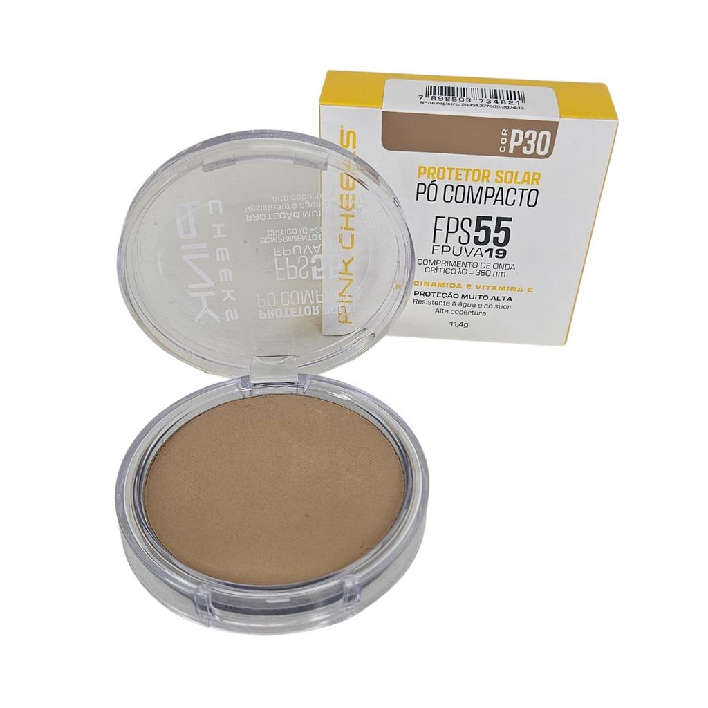 Pó Compacto com Proteção Solar FPS 55 Pink Cheeks P30
