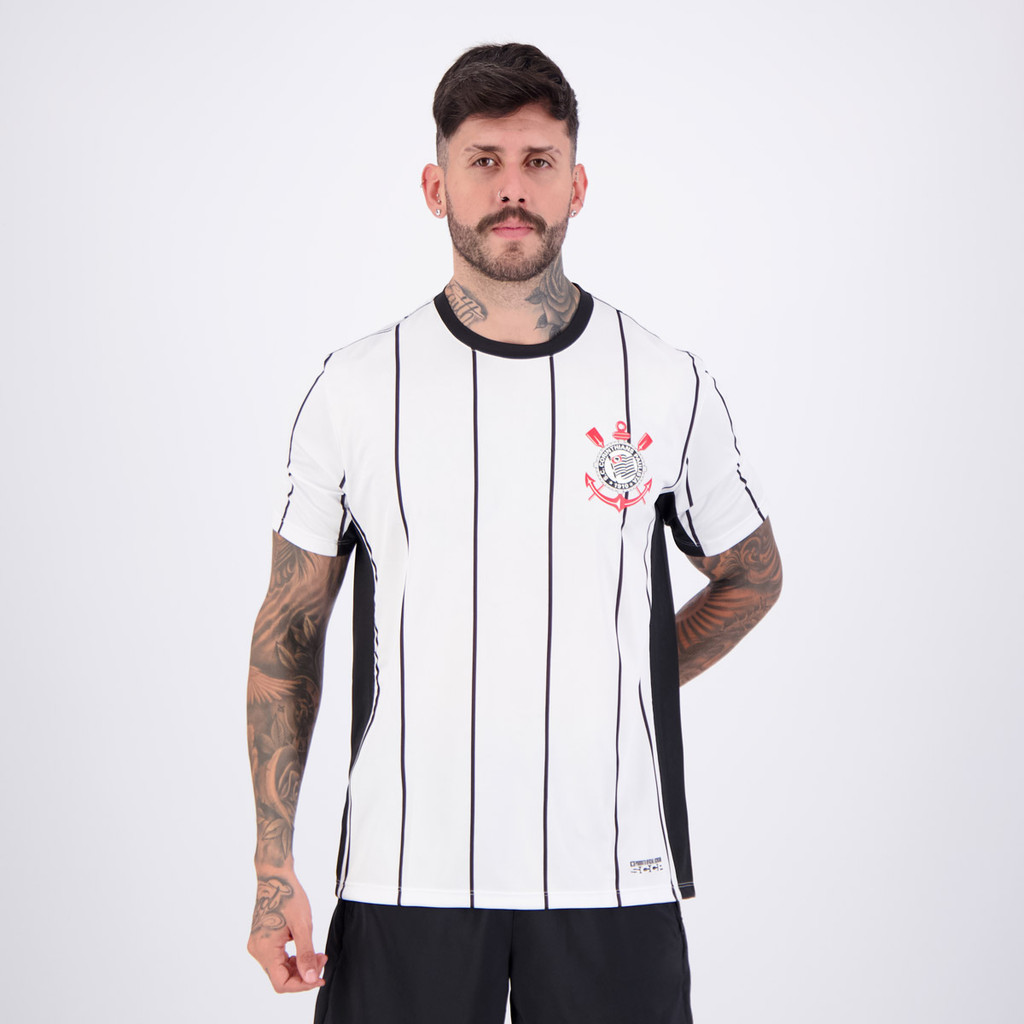 Camisa Corinthians Fitness Escudo Branca em Oferta na Shopee