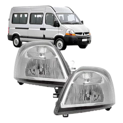 Par Farol Master 2009 2010 2011 2012 Máscara Cromada Elétrico Com Motor