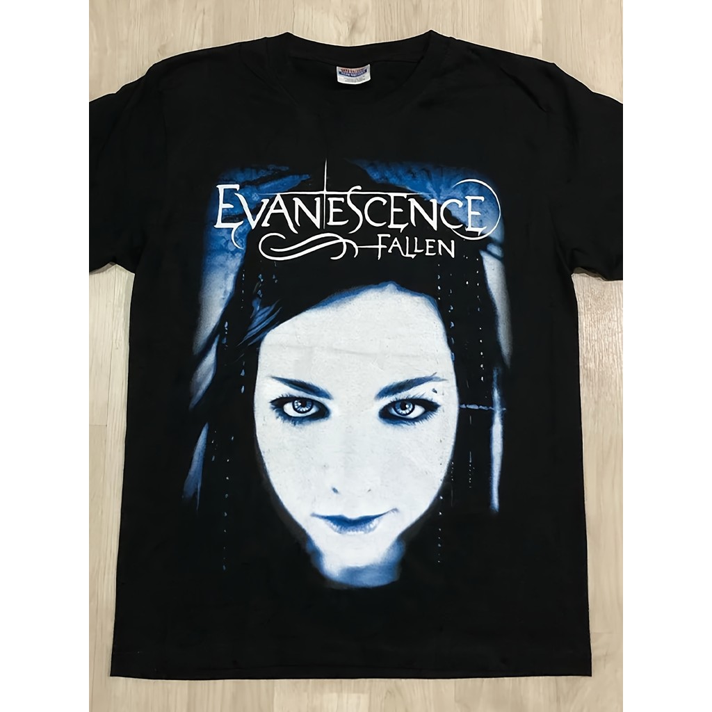 Camiseta Masculina Evanescence Fallen Band Official Merch Amy Graphic Metal Confortável Moderna Estilosa Casual