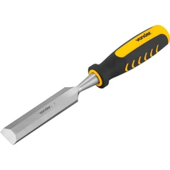 Formão Chanfrado 1" 25,4mm Vonder Aço Carbono Cabo Emborrachado Anatômico PVC 260mm Entalhe Madeira