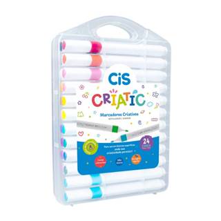 Caneta marcador Criatic 24 cores Cis em Oferta na Shopee