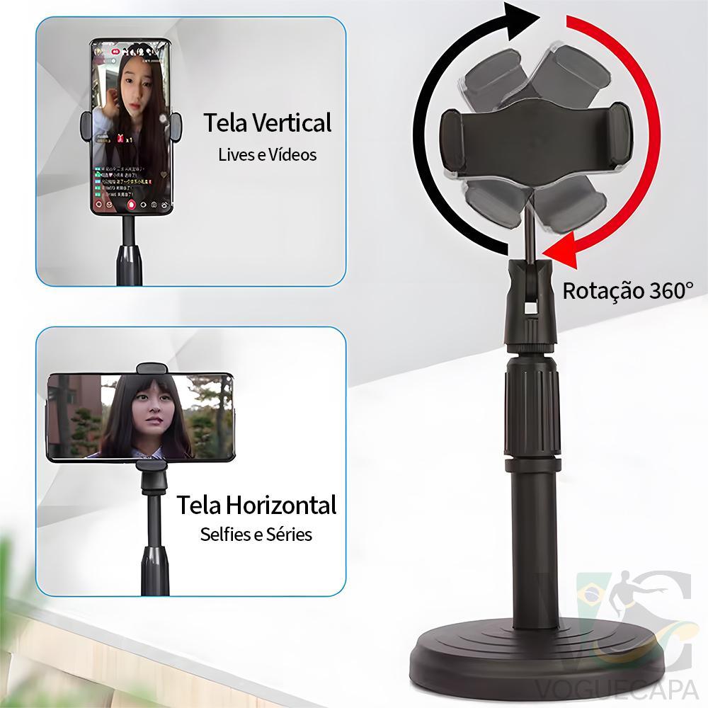 Para Suporte 360° Live Ferramenta Transmissão ao vivo De Celular Tripé Mesa Ideal Para Gravação de Vídeos Ajustável