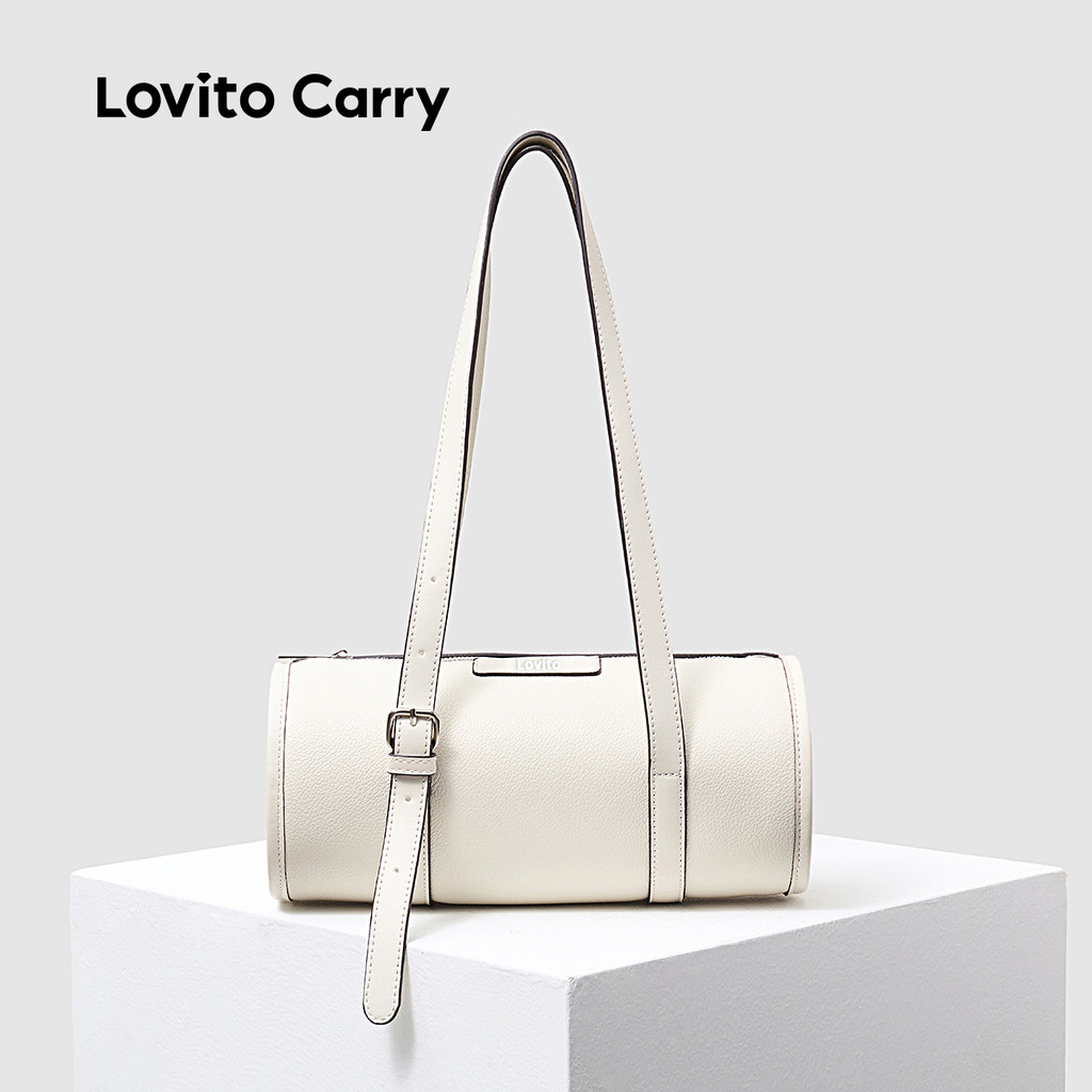 (Lovito Carry) Bolsa de Ombro Pequena Casual com Textura de Barril L111FD029 em Oferta na Shopee