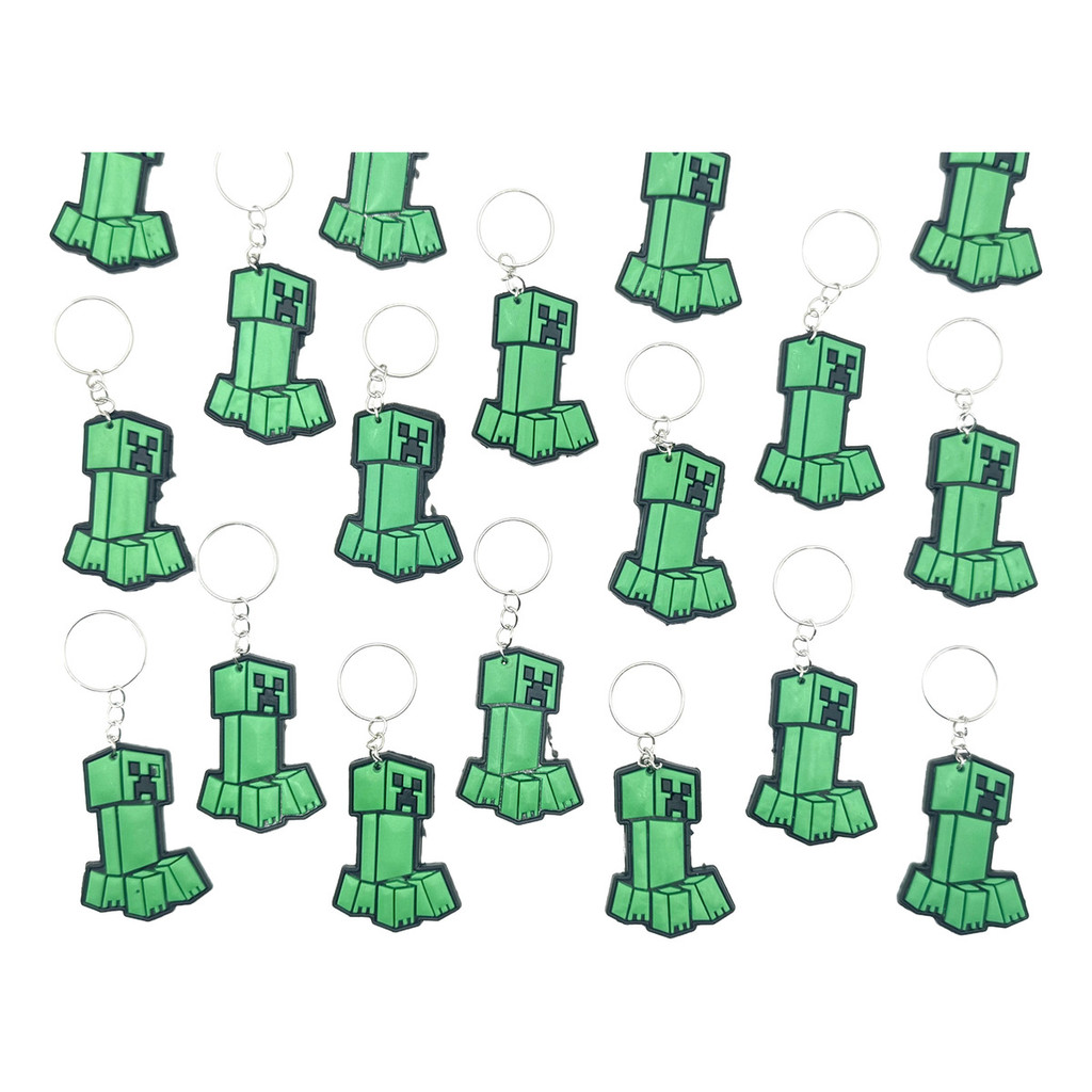 Chaveiro Minecraft Verdinho 10un Emborrachado Tema Festa em Oferta na Shopee