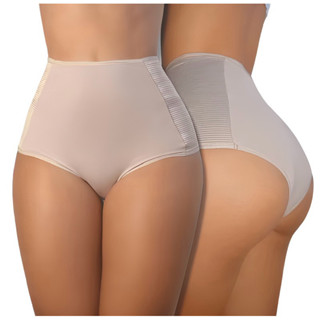 Kit 3 Calcinhas Cinta Modeladora Compressão Cós Alto Suplex Plus Size Excelente para Uso com Vestido em Oferta na Shopee