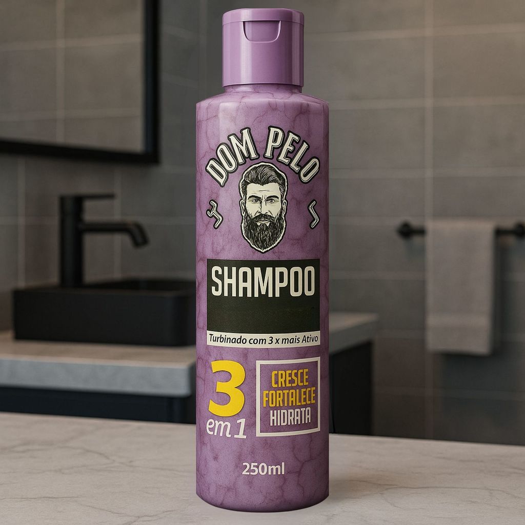 Shampoo Dom Pelo 3 em 1 Cuidado Capilar Limpeza e Hidratação 250ml