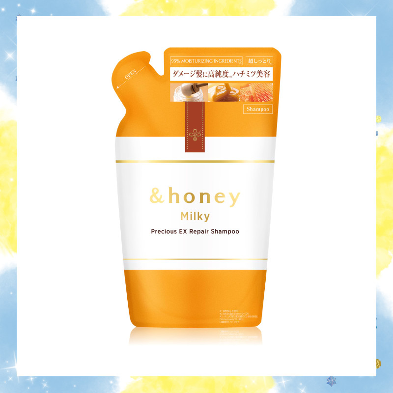 & honey Milky Precious EX Repair Shampoo Recarga Versão Cremosa Up 385 mL