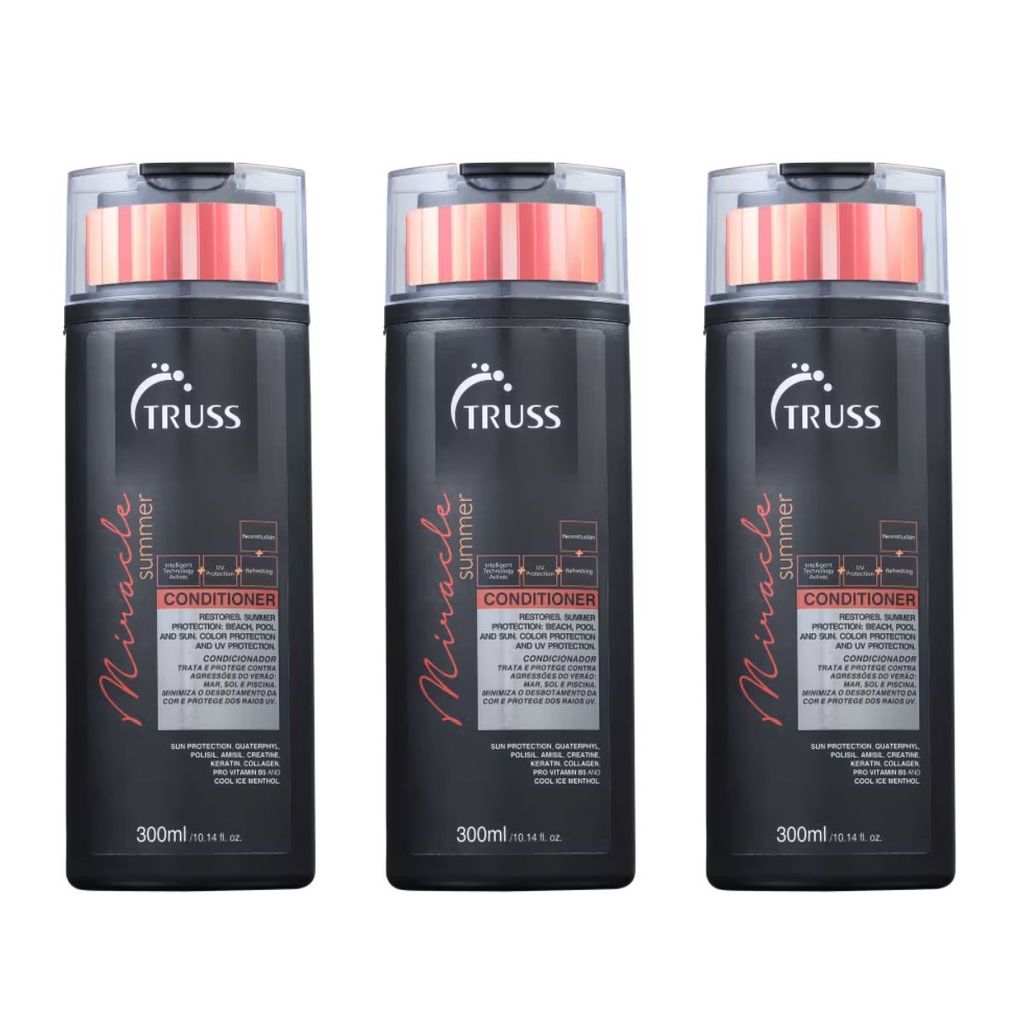 Kit 3 Condicionador Miracle Summer Truss 300ml