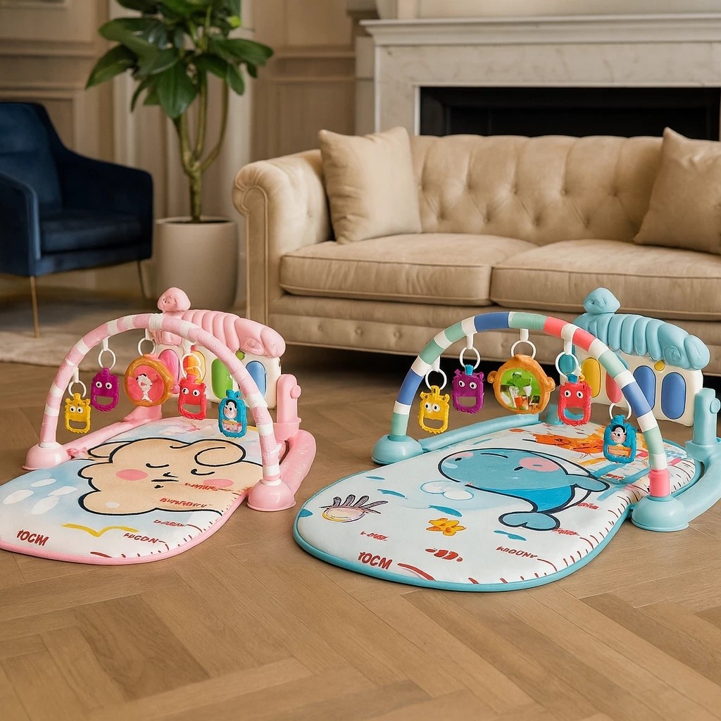 Tapete de Atividade Musical Infantil Piano Educativo Brincar Atividades Musical de Chão Tapete Bebê