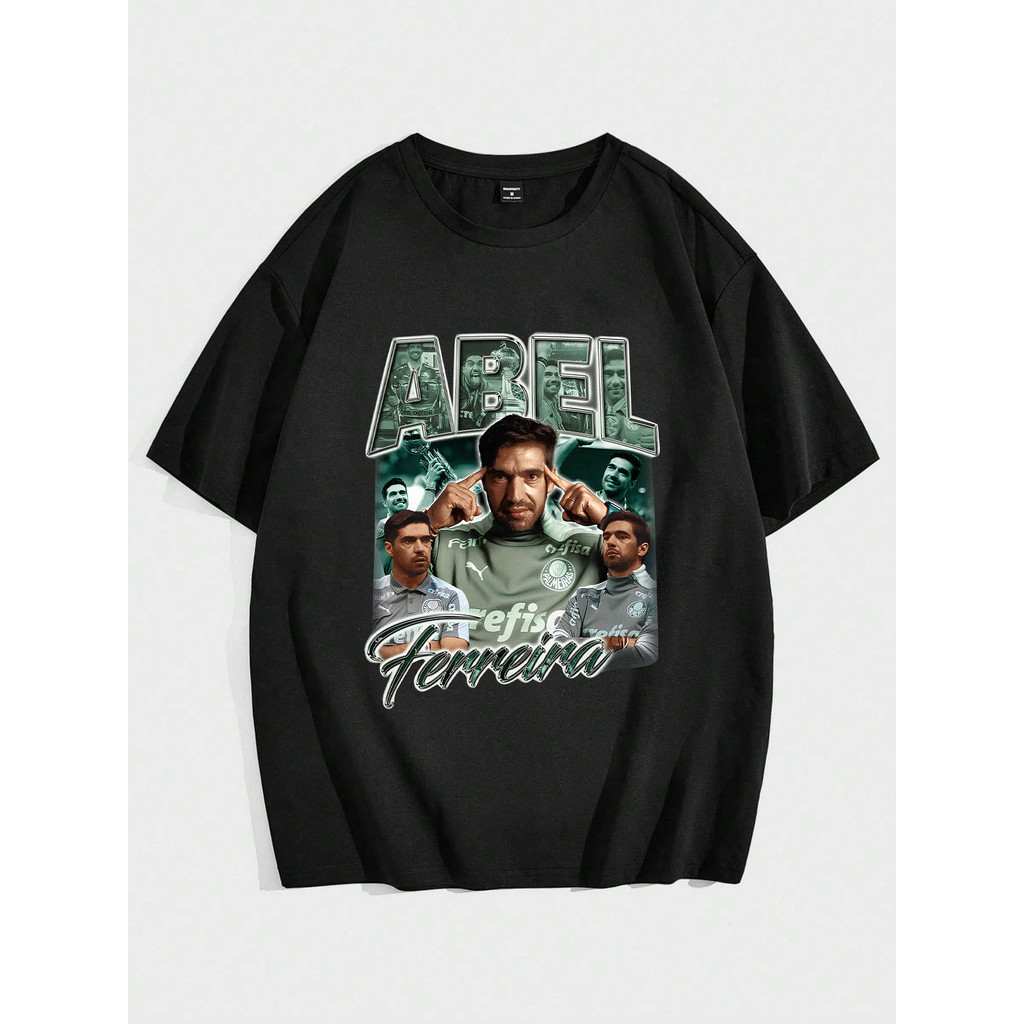 Camiseta Abel Ferreira Palmeiras Algodão Vintage Tee Premium Lançamento Alta Qualidade Tamanhos Plus Size Envio Rapido