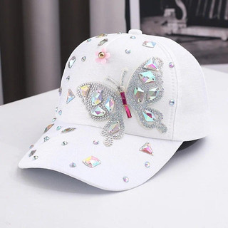 Boné De Beisebol Borboleta De Strass Colorido , Moderno , Chapéus De Sol Para Mulheres