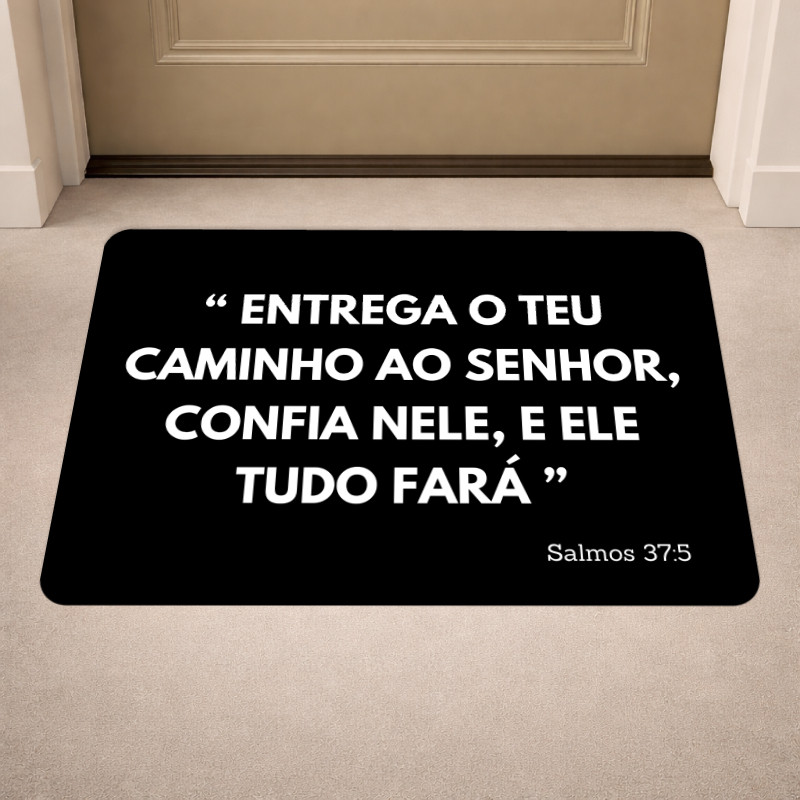 Imagem Tapete Antiderrapante Biblico, Oração, Cristão Decoração Porta ou Banheiro 40x60cm