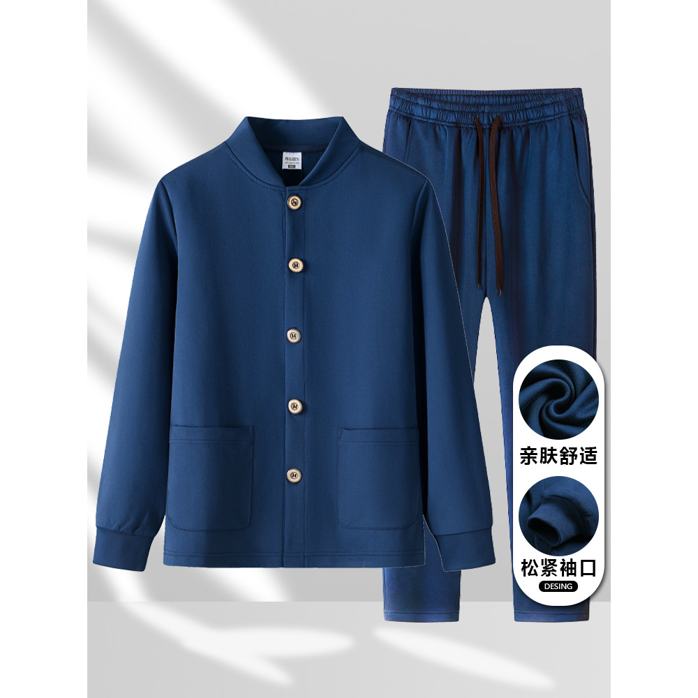 Roupas de pai primavera outono roupas masculinas topos de meia-idade jaquetas para idosos roupas casuais para casa vovô