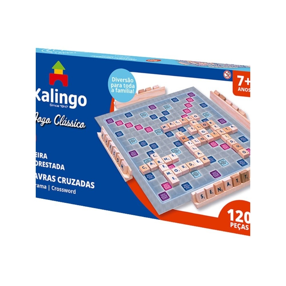 Jogo Palavras Cruzadas Xalingo 120 Peças em Madeira – Educativo, Clássico, A partir de 7 Anos 60254