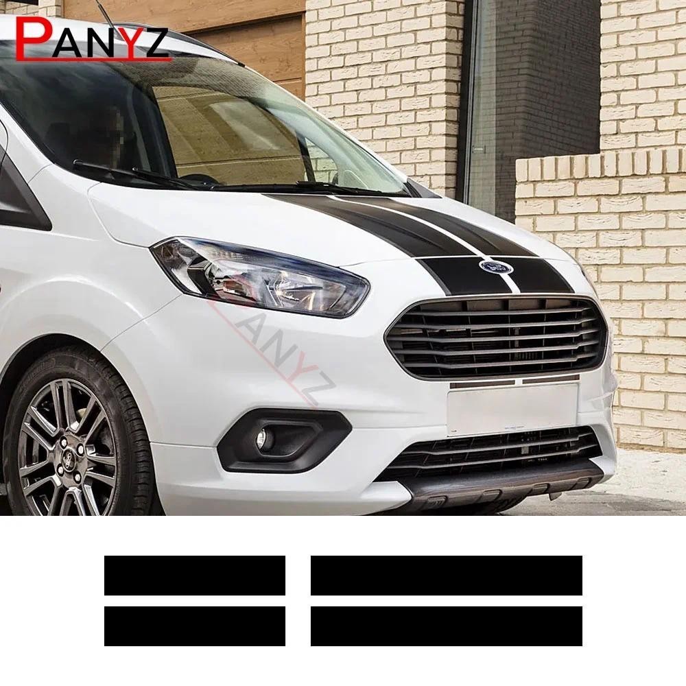 4 Pçs Capa Do Capô Carro Linha Motor Adesivos Vinil Decalques Da Porta Traseira Para Ford Transit Correio Campista Van E