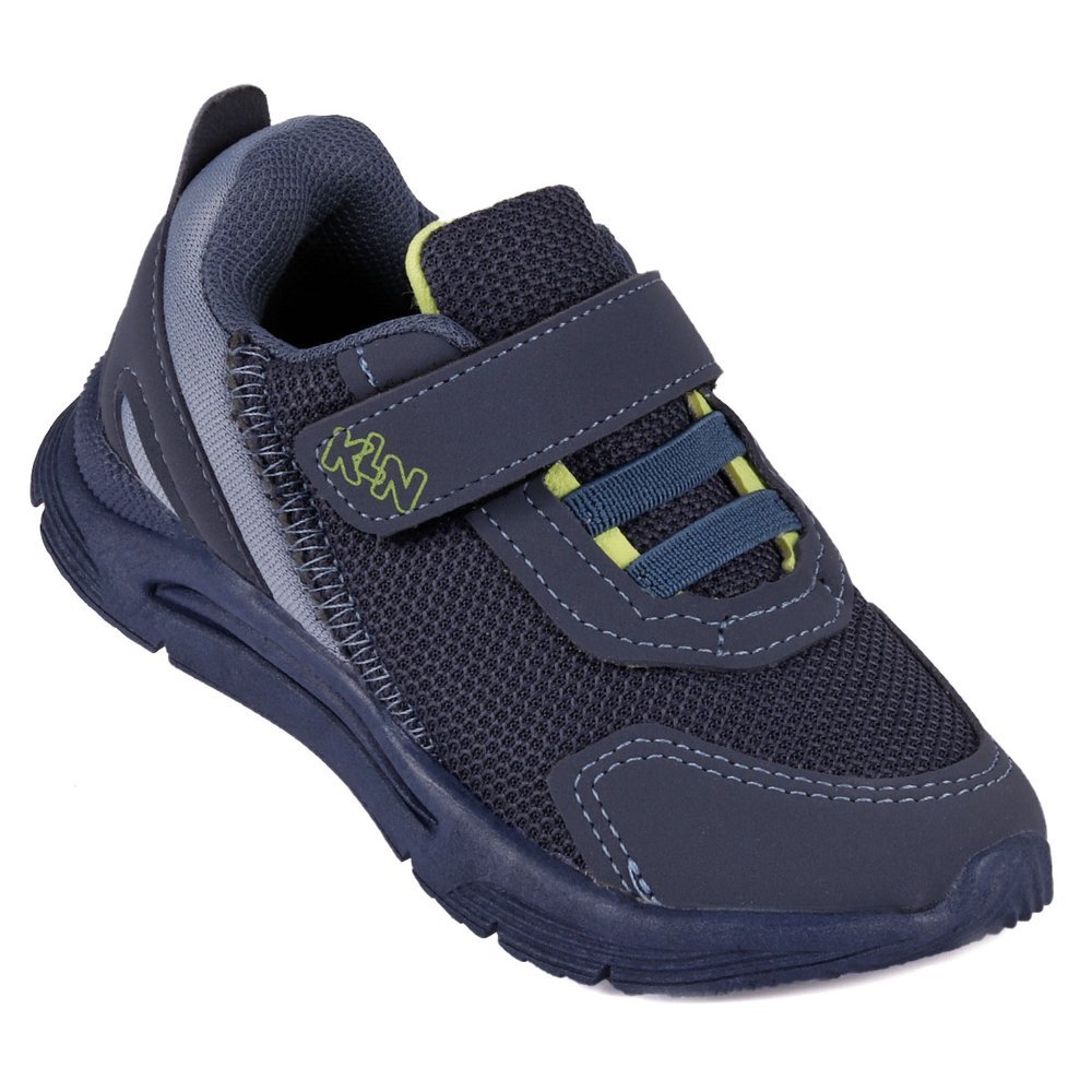 Tênis Infantil Masculino Klin New Sport com Elástico e Tira Aderente Anatômico - Chumbo/Azul