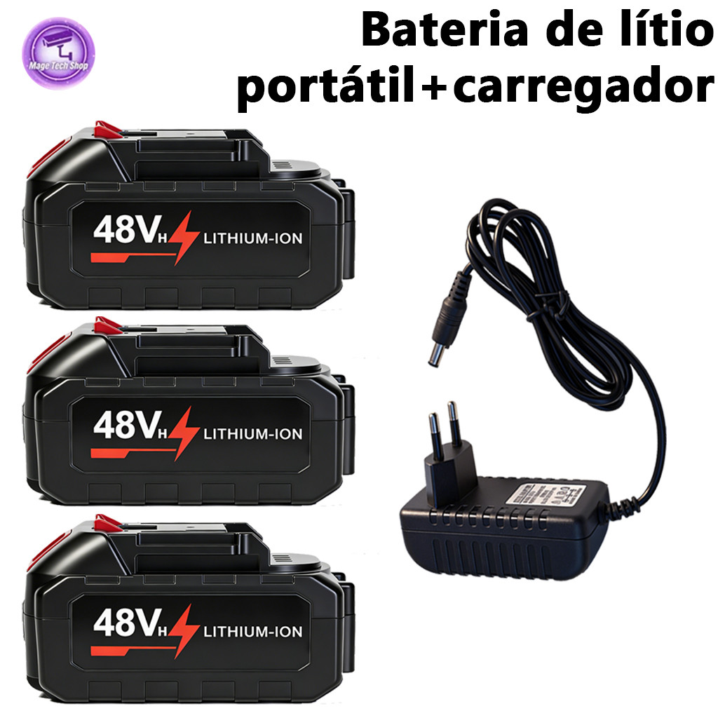 Kit 1 ou 2 ou 3 ou 4  Baterias 48V Alta Pressão c/ Carregador – Original