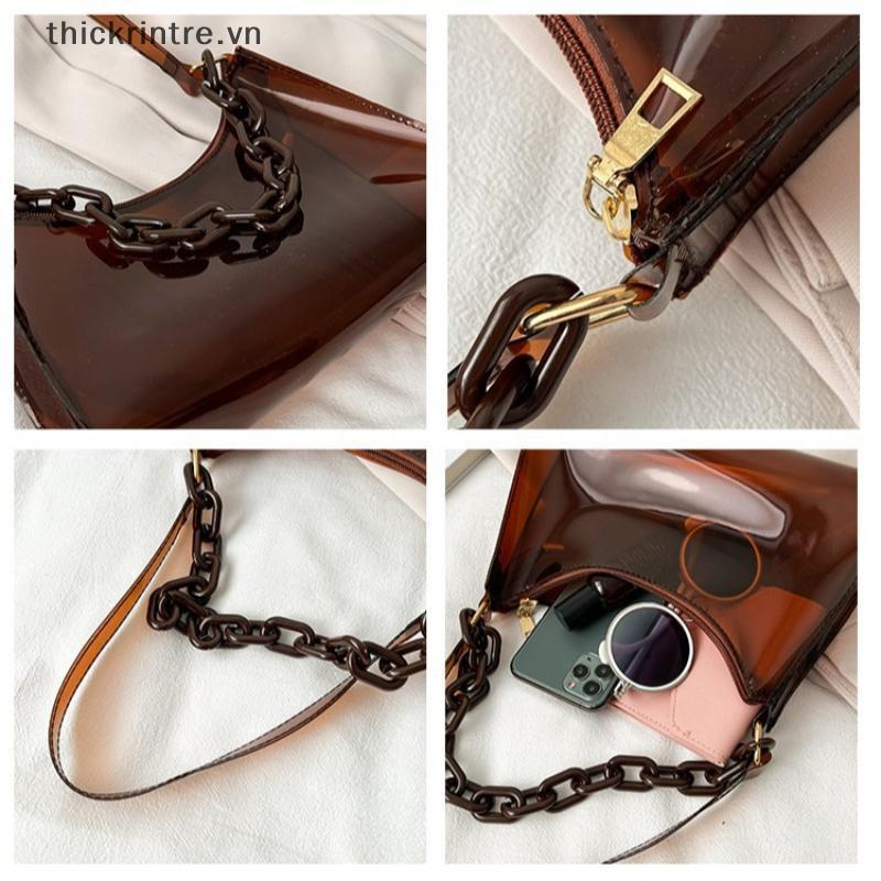 THI Na Moda Transparente Geléia Bolsa De Ombro Feminina À Prova Dwaterproof Água Mensageiro Grande Claro Para Viagens Fé