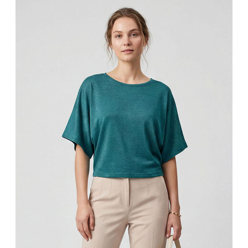 Blusa Feminina Manga Curta Infinita Cor Verde em Oferta na Shopee