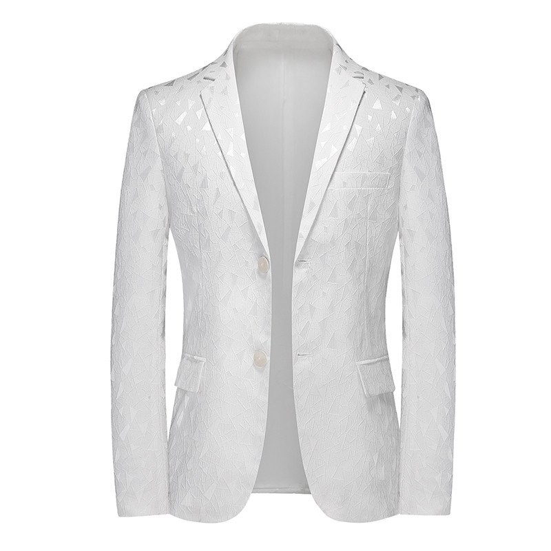 Primavera outono masculino versão coreana fino-ajuste Blazer juventude tamanho grande branco pequeno terno de negócios C