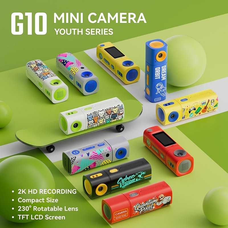 G10 Câmera De Chaveiro , Pequeno Vídeo Retrô Digital HD 2K Portátil Com Tela De 0.96 Polegadas Para Gravação